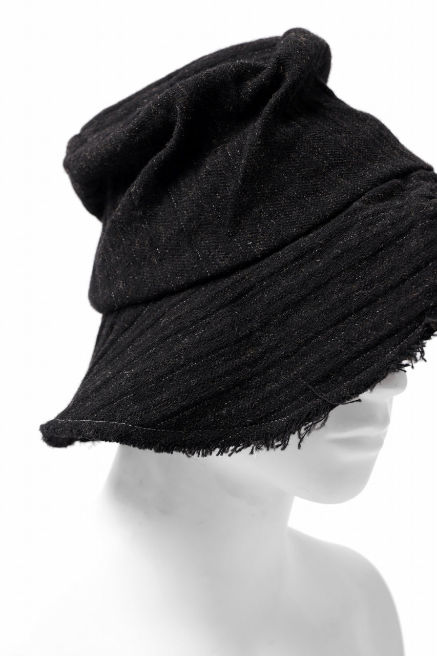 画像をギャラリービューアに読み込む, forme d'expression Skewes Fedora-Raw Edge Hat (Black)