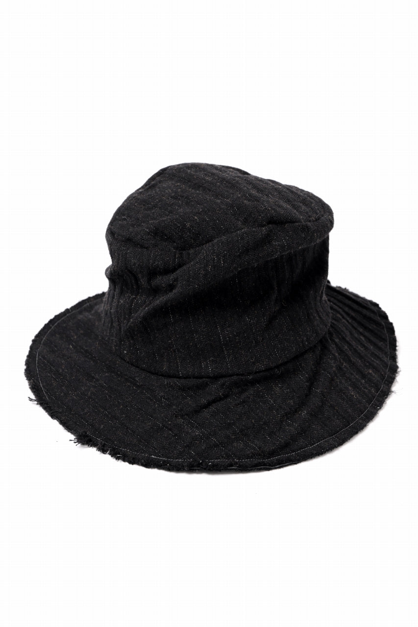 画像をギャラリービューアに読み込む, forme d'expression Skewes Fedora-Raw Edge Hat (Black)