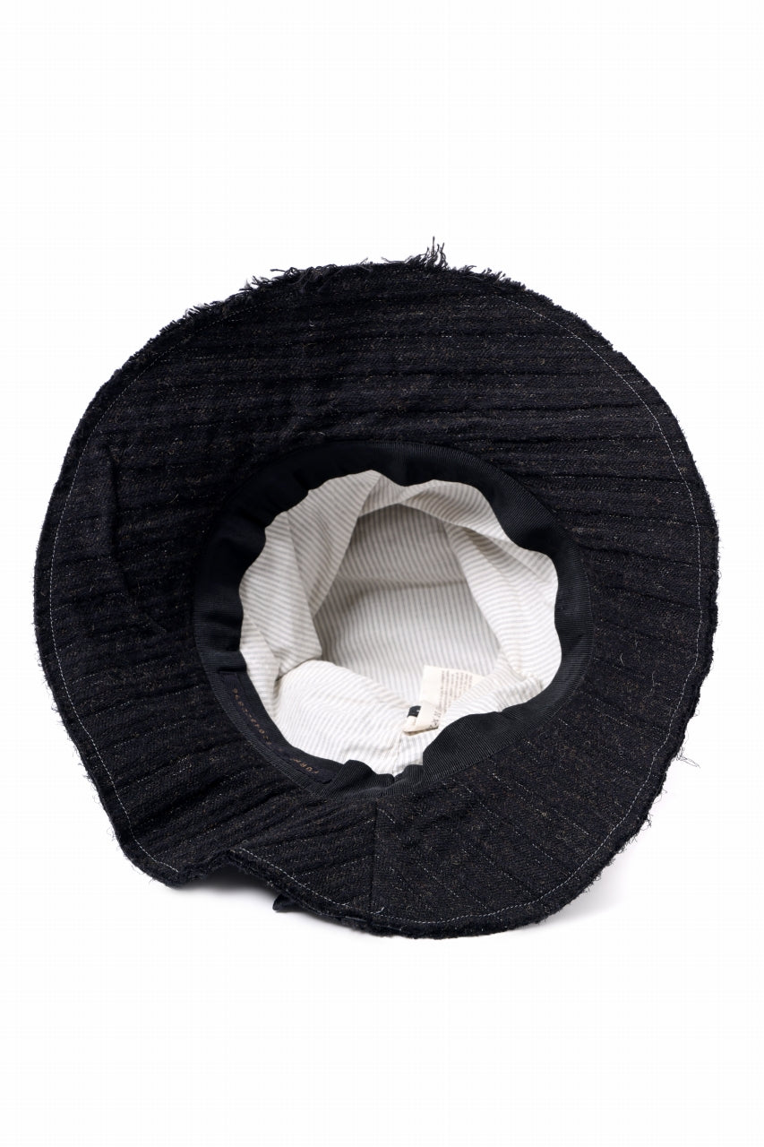 画像をギャラリービューアに読み込む, forme d'expression Skewes Fedora-Raw Edge Hat (Black)