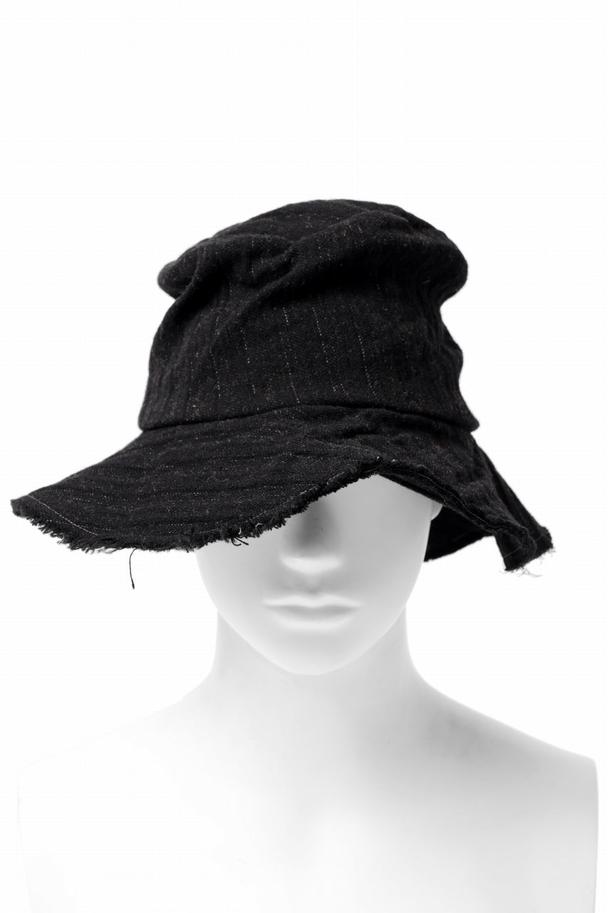 画像をギャラリービューアに読み込む, forme d'expression Skewes Fedora-Raw Edge Hat (Black)