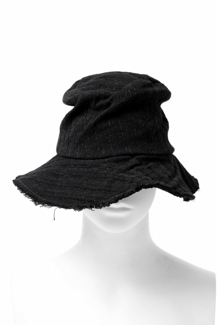 画像をギャラリービューアに読み込む, forme d'expression Skewes Fedora-Raw Edge Hat (Black)