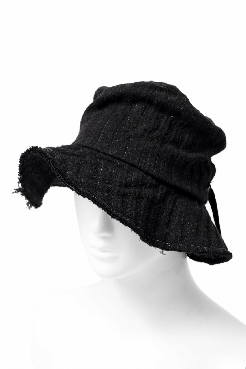 画像をギャラリービューアに読み込む, forme d'expression Skewes Fedora-Raw Edge Hat (Black)