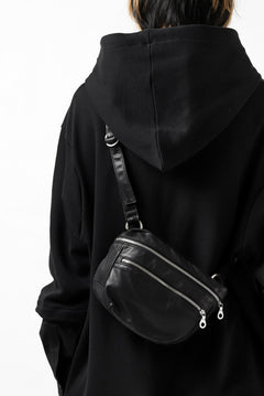 Load image into Gallery viewer, ISAMU KATAYAMA BACKLASH STRAP ZIP BAG / MONOCHROME LUXURY STEER (BLACK)