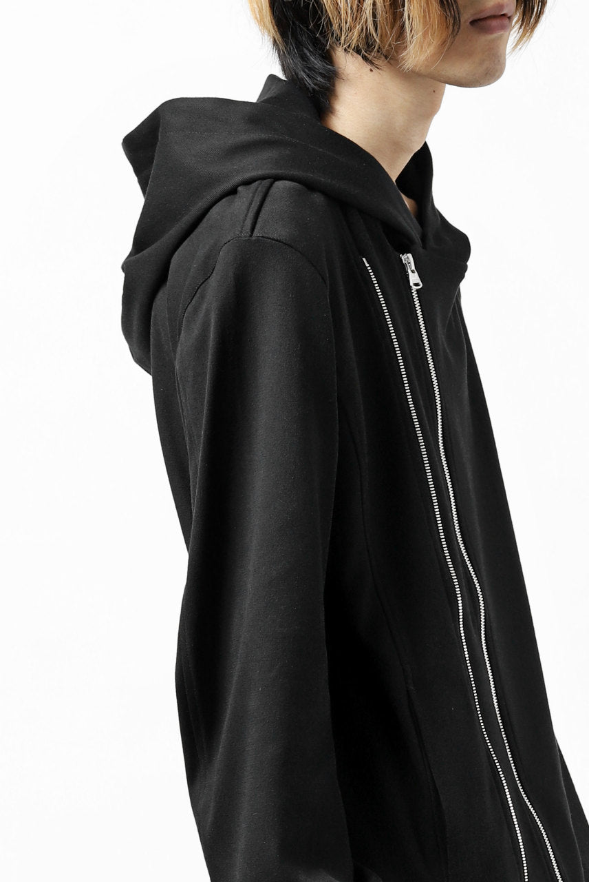 Load image into Gallery viewer, ISAMU KATAYAMA BACKLASH HOODED RIDERS BLOUSON / STRETCH RAYON SILK (BLACK)