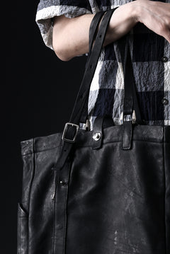 Load image into Gallery viewer, ISAMU KATAYAMA BACKLASH TOTE BAG / DOUBLE SHOULDER OBJECT DYED (BLACK) ※