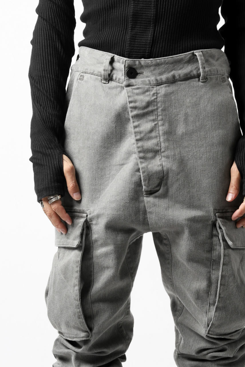 画像をギャラリービューアに読み込む, 11 BY BORIS BIDJAN SABERI CARGO POCKET PANT "P21B-F1451" (STRETCH DENIM / USED GREY)