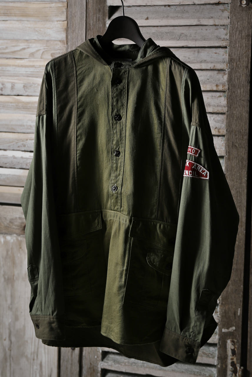 画像をギャラリービューアに読み込む, CHANGES VINTAGE REMAKE MILITARY HOODIE SHIRT-PARKA (KHAKI #C)