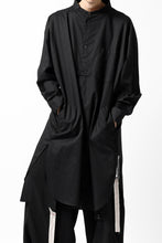 画像をギャラリービューアに読み込む, Y's STAND COLLAR LONG SHIRT / THIN TWILL (BLACK)