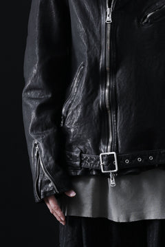 画像をギャラリービューアに読み込む, ISAMU KATAYAMA BACKLASH DOUBLE RIDERS JACKET "RELAX" / GARMENT WASHED JP CALF (BLACK)