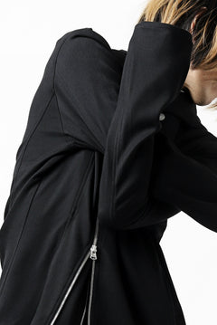 Load image into Gallery viewer, ISAMU KATAYAMA BACKLASH HOODED RIDERS BLOUSON / STRETCH RAYON SILK (BLACK)