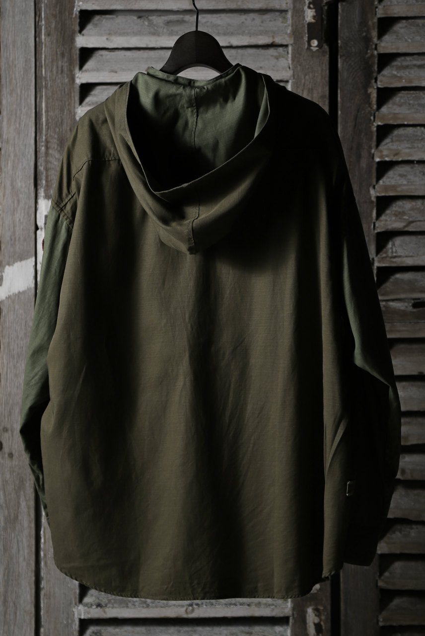 画像をギャラリービューアに読み込む, CHANGES VINTAGE REMAKE MILITARY HOODIE SHIRT-PARKA (KHAKI #A)