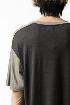 画像をギャラリービューアに読み込む, CAPERTICA ASYMMETRY BI COLOR TEE / SUPER120S WASHABLE WOOL (SEPIA)