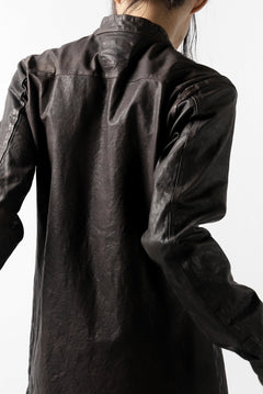Load image into Gallery viewer, ISAMU KATAYAMA BACKLASH exclusive LEATHER SHIRT / ITALY SHOULDER 0.6mm (DARK GREY)