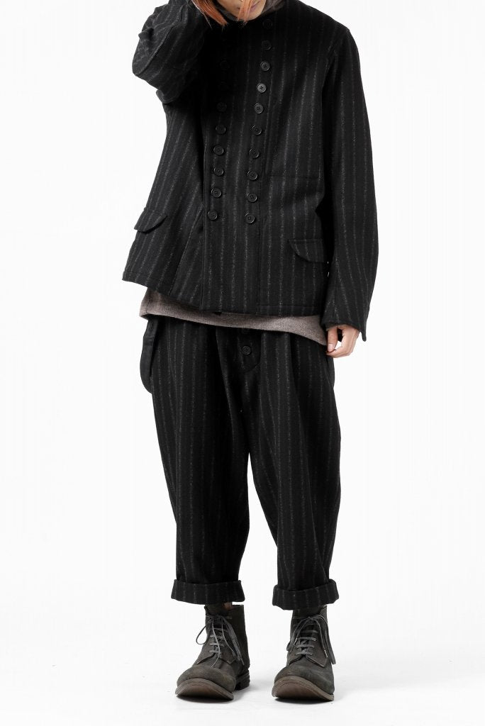画像をギャラリービューアに読み込む, KLASICA BARREL SUSPENDER TROUSERS / WOOL FLANNEL (VINTAGE STRIPE)