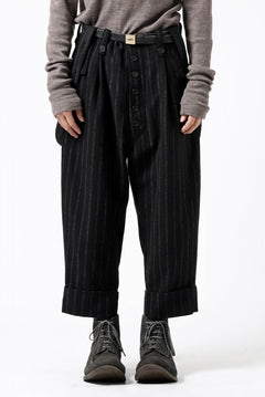 画像をギャラリービューアに読み込む, KLASICA BARREL SUSPENDER TROUSERS / WOOL FLANNEL (VINTAGE STRIPE)