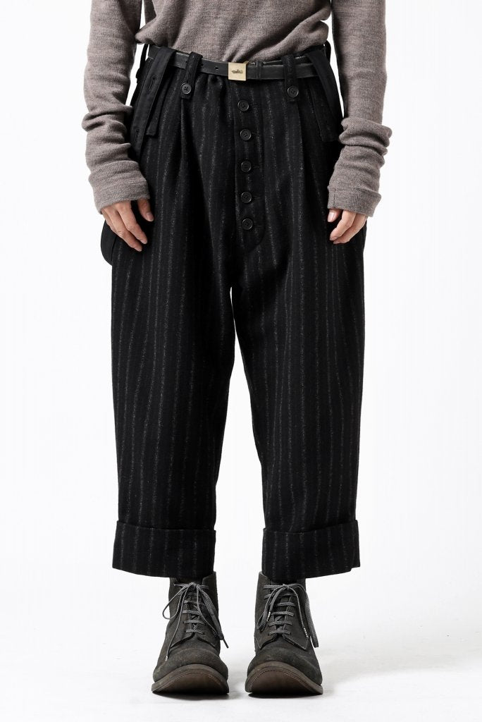 画像をギャラリービューアに読み込む, KLASICA BARREL SUSPENDER TROUSERS / WOOL FLANNEL (VINTAGE STRIPE)