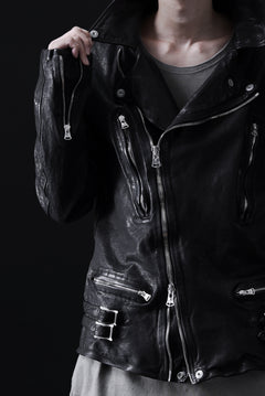 画像をギャラリービューアに読み込む, ISAMU KATAYAMA BACKLASH DOUBLE RIDERS JACKET "LIGHTNING" / GARMENT WASHED JP CALF (BLACK)