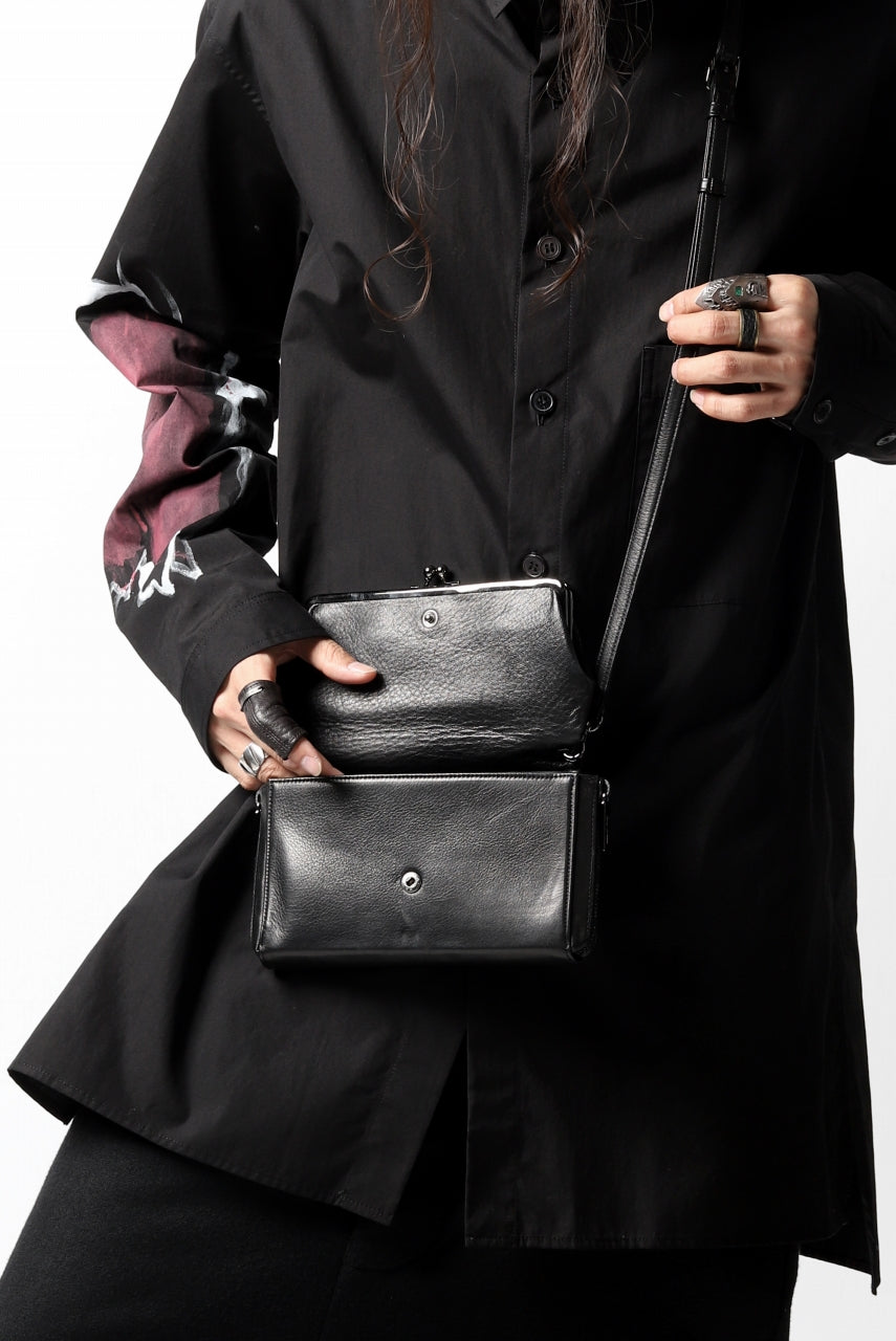 画像をギャラリービューアに読み込む, discord Yohji Yamamoto CLASP ZIP WALLET with SHOULDER STRAP (BLACK)