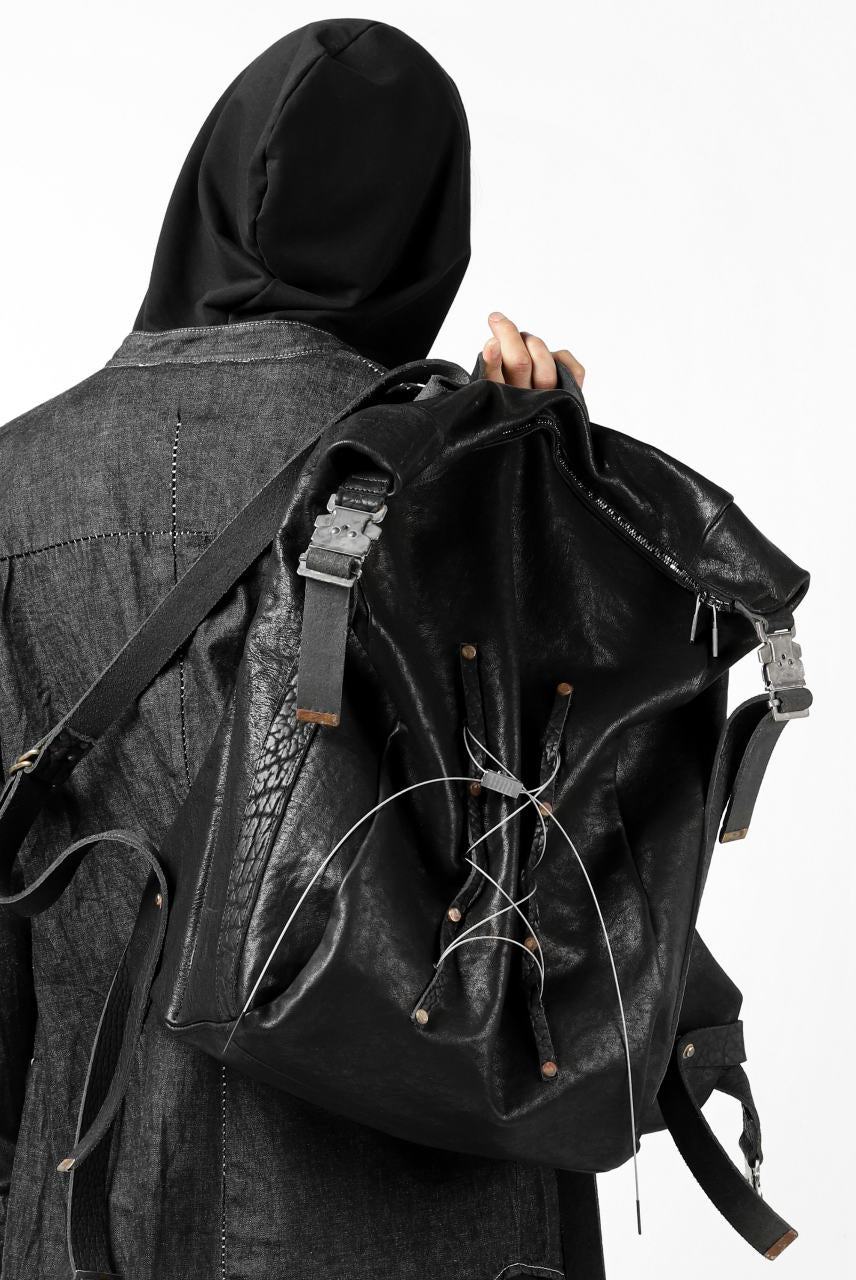 画像をギャラリービューアに読み込む, ierib roll top ruck sack #2 / FVT Oiled Horse (BLACK)