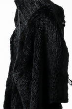 Load image into Gallery viewer, ISAMU KATAYAMA BACKLASH HOODIE KNIT BLOUSON / RABIT FUR (BLACK)