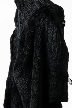 Load image into Gallery viewer, ISAMU KATAYAMA BACKLASH HOODIE KNIT BLOUSON / RABIT FUR (BLACK)