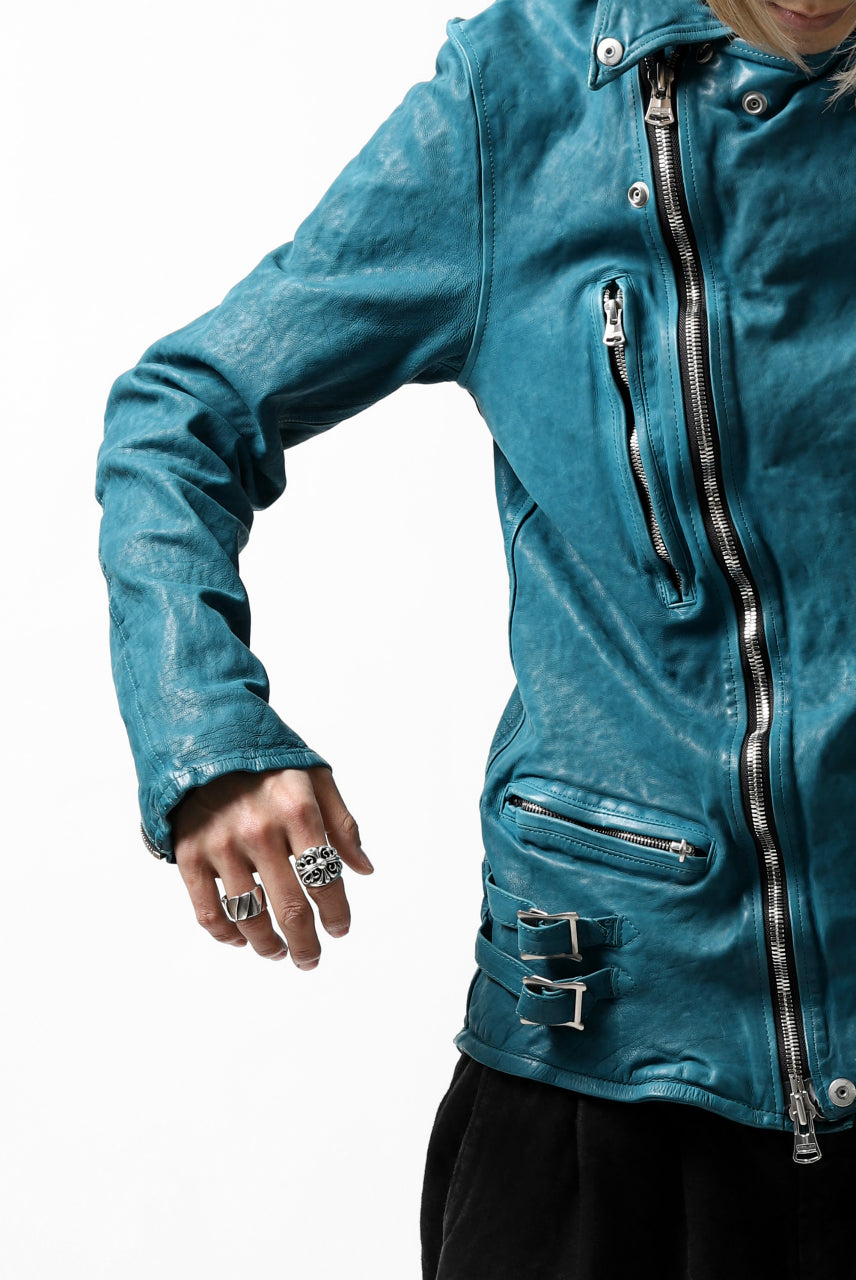 Load image into Gallery viewer, ISAMU KATAYAMA BACKLASH exclusive DOUBLE RIDERS JACKET / JP-CALF GARMENT WASHED (BLACK)