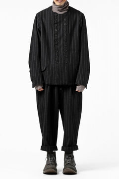画像をギャラリービューアに読み込む, KLASICA BARREL SUSPENDER TROUSERS / WOOL FLANNEL (VINTAGE STRIPE)