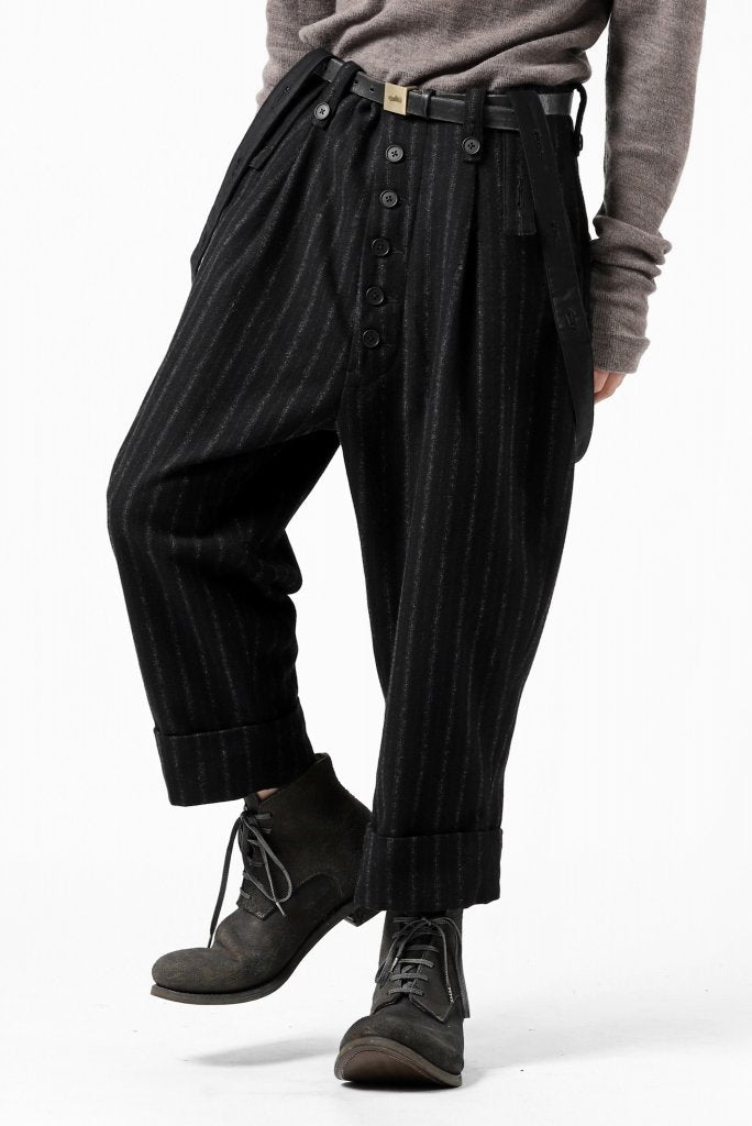 画像をギャラリービューアに読み込む, KLASICA BARREL SUSPENDER TROUSERS / WOOL FLANNEL (VINTAGE STRIPE)