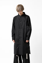 画像をギャラリービューアに読み込む, Y's STAND COLLAR LONG SHIRT / THIN TWILL (BLACK)