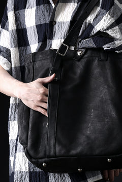 Load image into Gallery viewer, ISAMU KATAYAMA BACKLASH TOTE BAG / DOUBLE SHOULDER OBJECT DYED (BLACK) ※