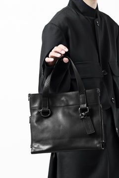 画像をギャラリービューアに読み込む, discord Yohji Yamamoto Side Zip Tote Bag S / Soft Shrink Cow Leather (BLACK)