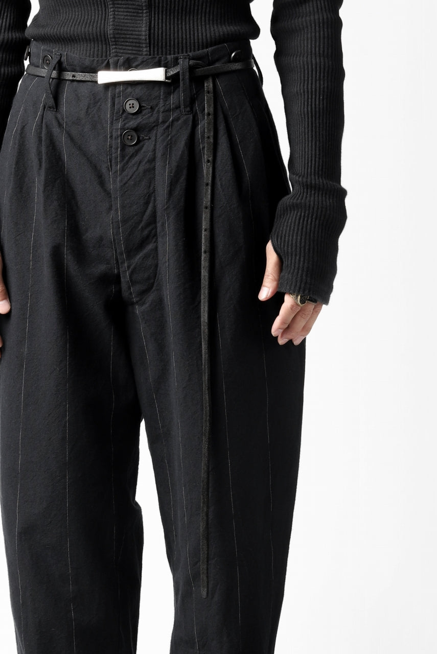 画像をギャラリービューアに読み込む, KLASICA MORROW-OCN TAPERED TROUSERS / IKAT DYED STRIPE COTTON  (CARBON)