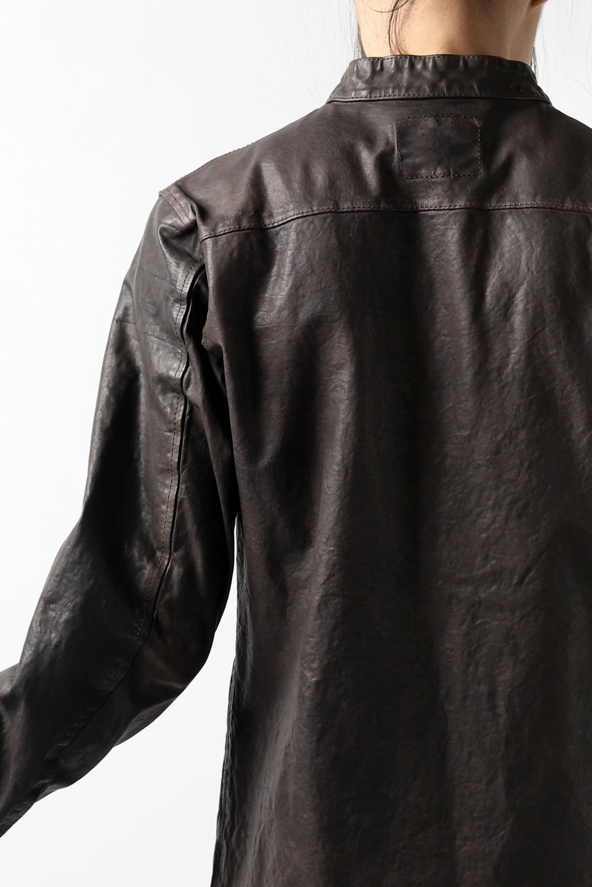 Load image into Gallery viewer, ISAMU KATAYAMA BACKLASH exclusive LEATHER SHIRT / ITALY SHOULDER 0.6mm (DARK GREY)
