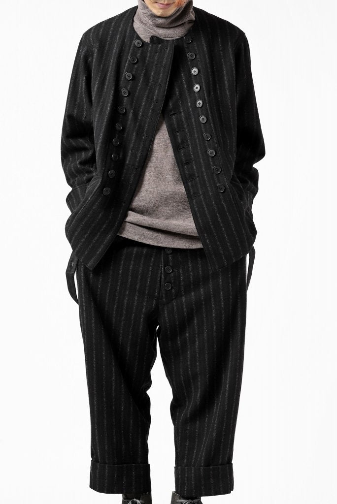 画像をギャラリービューアに読み込む, KLASICA BARREL SUSPENDER TROUSERS / WOOL FLANNEL (VINTAGE STRIPE)