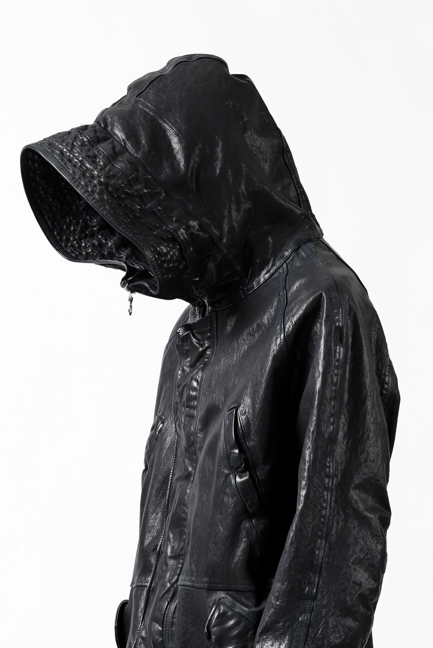 Load image into Gallery viewer, ISAMU KATAYAMA BACKLASH N-3B FLIGHT JACKET / GOAT LEATHER (GARMENT + SPRAY DYED BLACK)