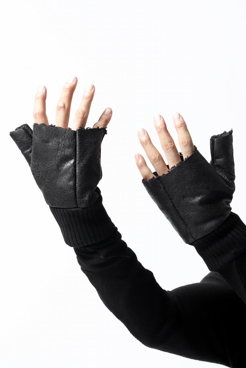 画像をギャラリービューアに読み込む, thomkrom FINGER OUT GLOVES / BOA FLEECY JERSEY (BLACK)