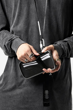 画像をギャラリービューアに読み込む, BORIS BIDJAN SABERI LEATHER WALLET with NECK STRAP / VEG TAN HORSE SKIN "WALLET2-F251" (BLACK)