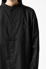 画像をギャラリービューアに読み込む, Y's STAND COLLAR LONG SHIRT / THIN TWILL (BLACK)