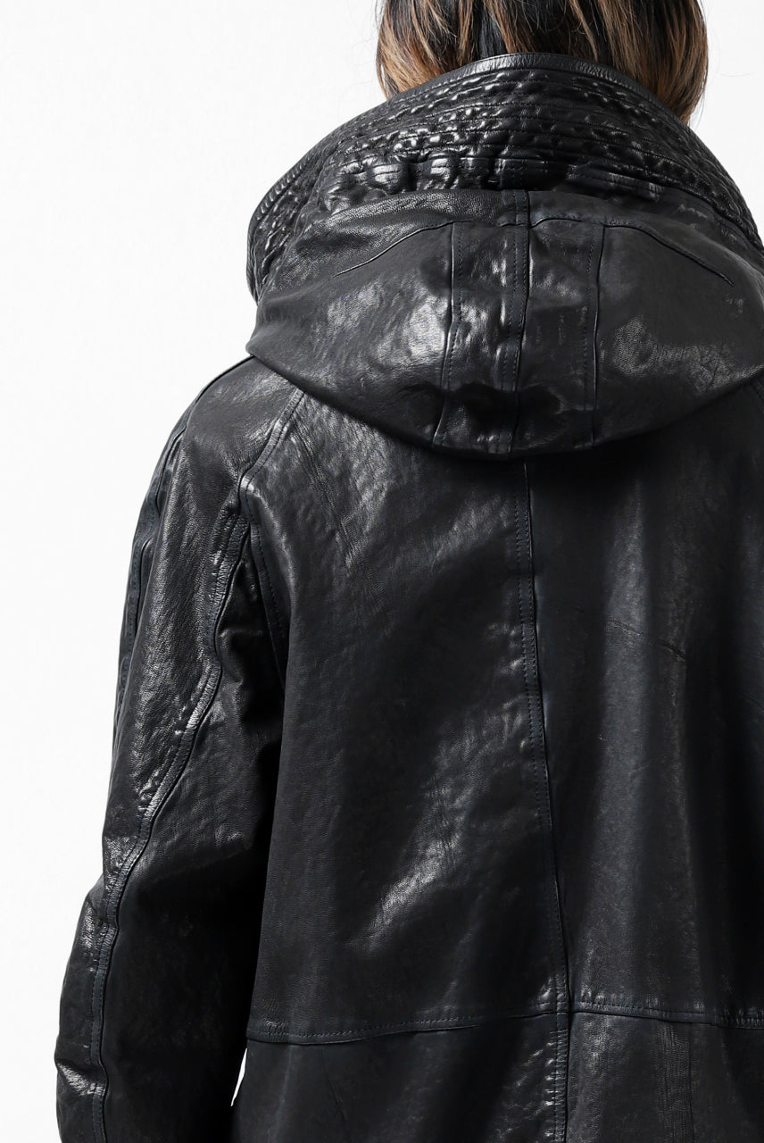 Load image into Gallery viewer, ISAMU KATAYAMA BACKLASH N-3B FLIGHT JACKET / GOAT LEATHER (GARMENT + SPRAY DYED BLACK)