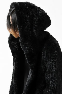 Load image into Gallery viewer, ISAMU KATAYAMA BACKLASH HOODIE KNIT BLOUSON / RABIT FUR (BLACK)