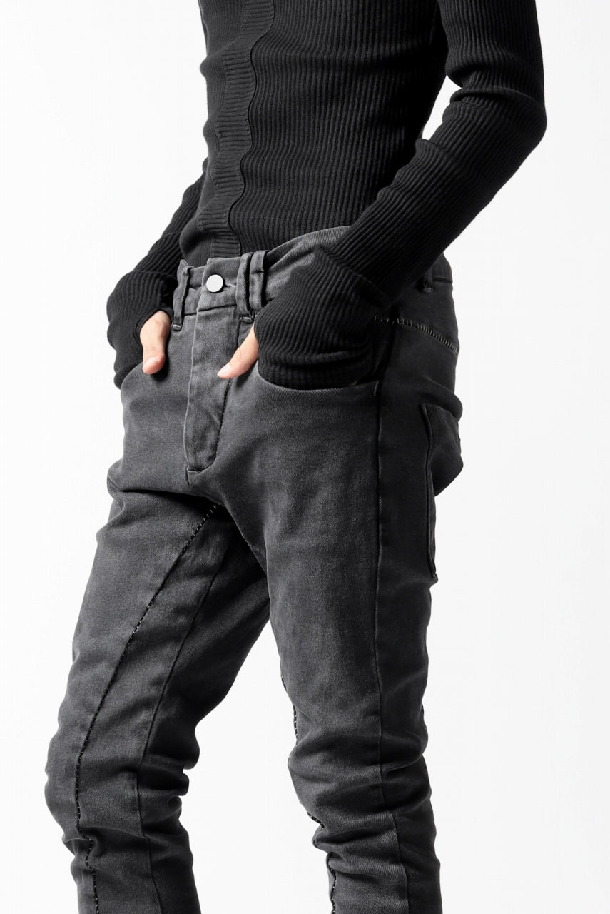 画像をギャラリービューアに読み込む, thomkrom OVER LOCKED SKINNY TROUSERS /  FADE STRETCH DENIM (LIGHT GREY)