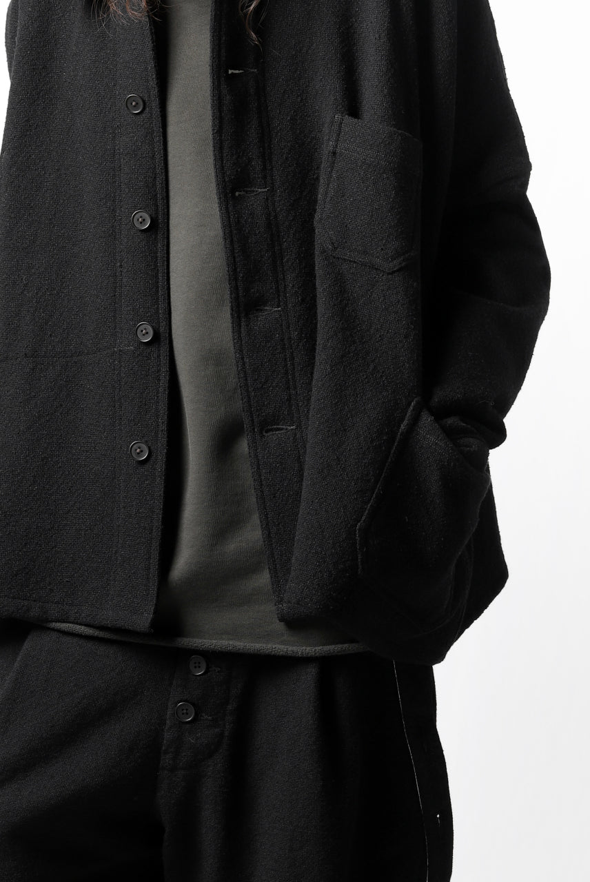 画像をギャラリービューアに読み込む, KLASICA CHEVAL WORK JACKET / WOOLxSILK BOLD DUNGAREES (BLACK)