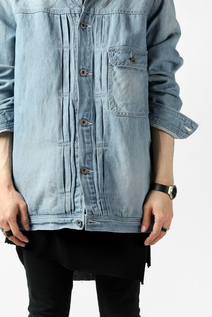 画像をギャラリービューアに読み込む, ISAMU KATAYAMA BACKLASH LOOSEY JEAN JACKET / COTTON LINEN DENIM (INDIGO)