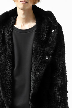 Load image into Gallery viewer, ISAMU KATAYAMA BACKLASH HOODIE KNIT BLOUSON / RABIT FUR (BLACK)