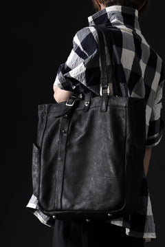 Load image into Gallery viewer, ISAMU KATAYAMA BACKLASH TOTE BAG / DOUBLE SHOULDER OBJECT DYED (BLACK) ※