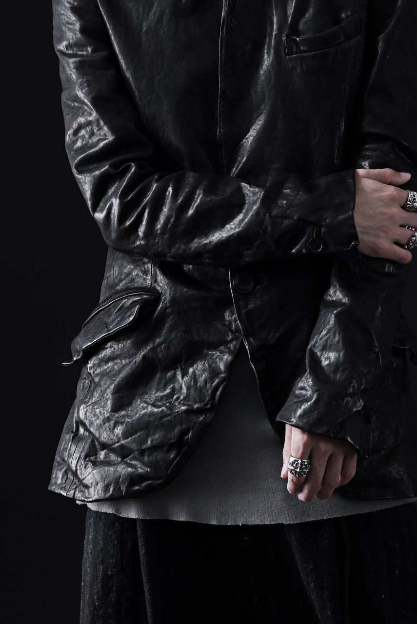 画像をギャラリービューアに読み込む, ISAMU KATAYAMA BACKLASH TAILORED JACKET / DOUBLE-SHOULDER OBJECT DYED (BLACK)