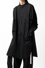 画像をギャラリービューアに読み込む, Y's STAND COLLAR LONG SHIRT / THIN TWILL (BLACK)