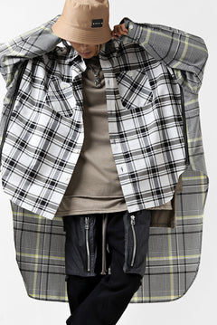 画像をギャラリービューアに読み込む, FACETASM ZIPPER HIGH & LOW LONG SHIRT (CHECK)