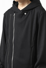 Load image into Gallery viewer, ISAMU KATAYAMA BACKLASH HOODED RIDERS BLOUSON / STRETCH RAYON SILK (BLACK)