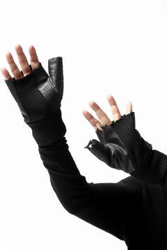 画像をギャラリービューアに読み込む, thomkrom FINGER OUT GLOVES / BOA FLEECY JERSEY (BLACK)